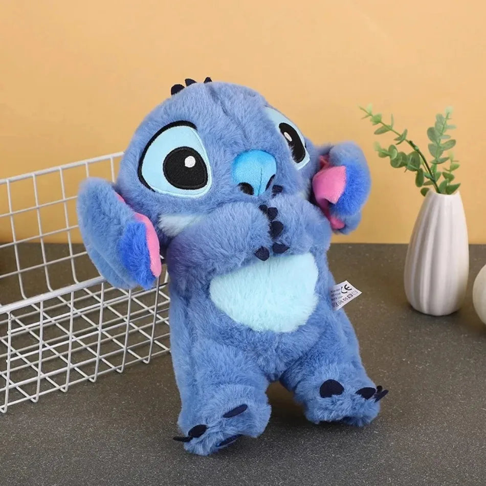 Kawaii Stitch Plush Doll Baby Sleeping Companion Sound Soothing Musical  Kawaii With Air Bag and Light Doll Breathing Toys Gifts