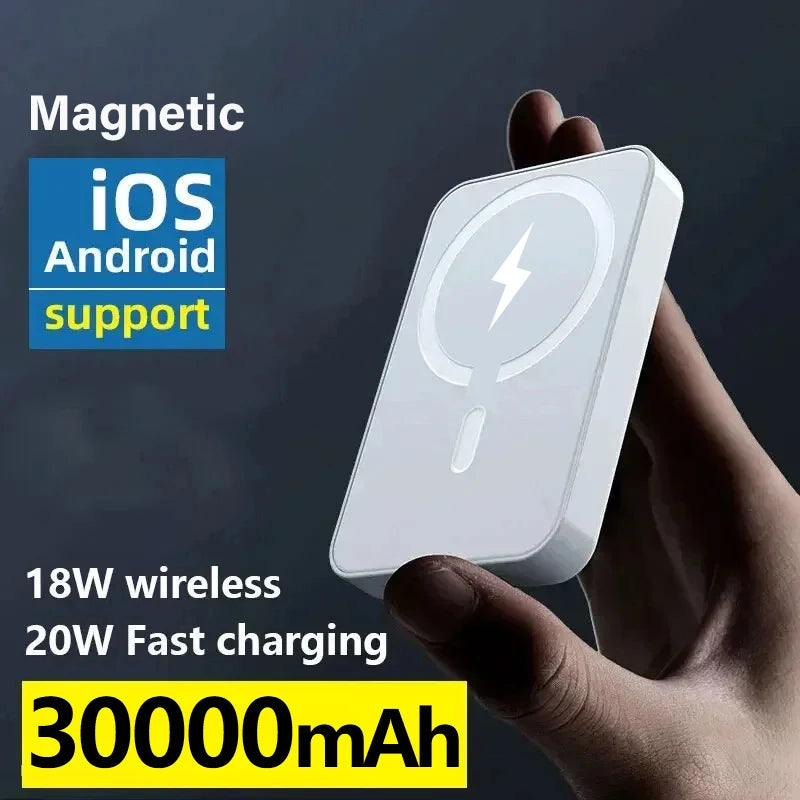 Portable Magnetic Auxiliary Spare External Magnetic Battery Pack Power Bank Wireless Charger For iphone 13 14 15 16 Power bank